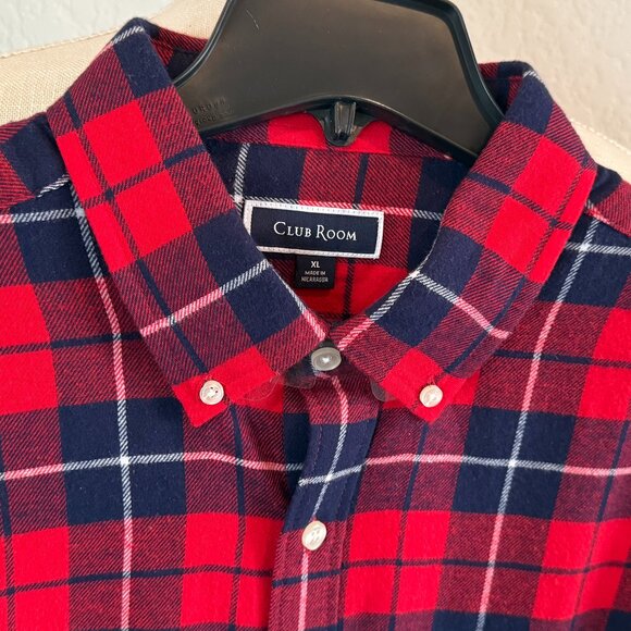 Club Room Men's Cotton Flannel Button-Down Shirt - Picture 2 of 9
